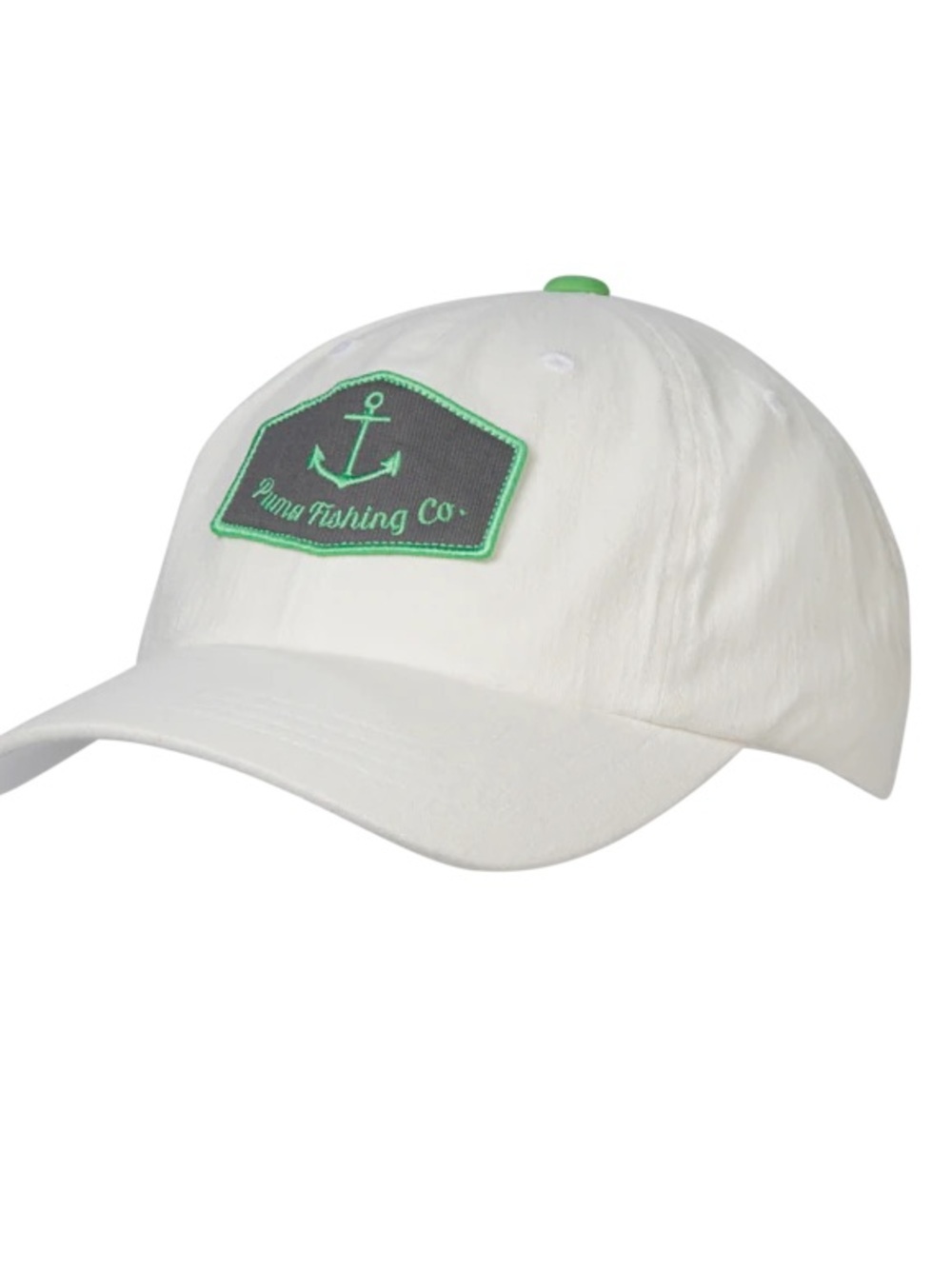 Puma White Cap with Green Puma Logo